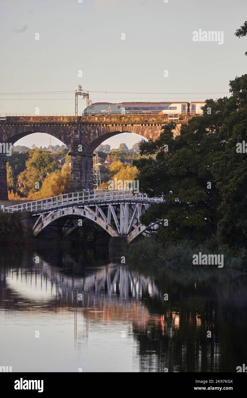 Grade II* listed Dutton Viaduct West Coast Main Line River Weaver and
