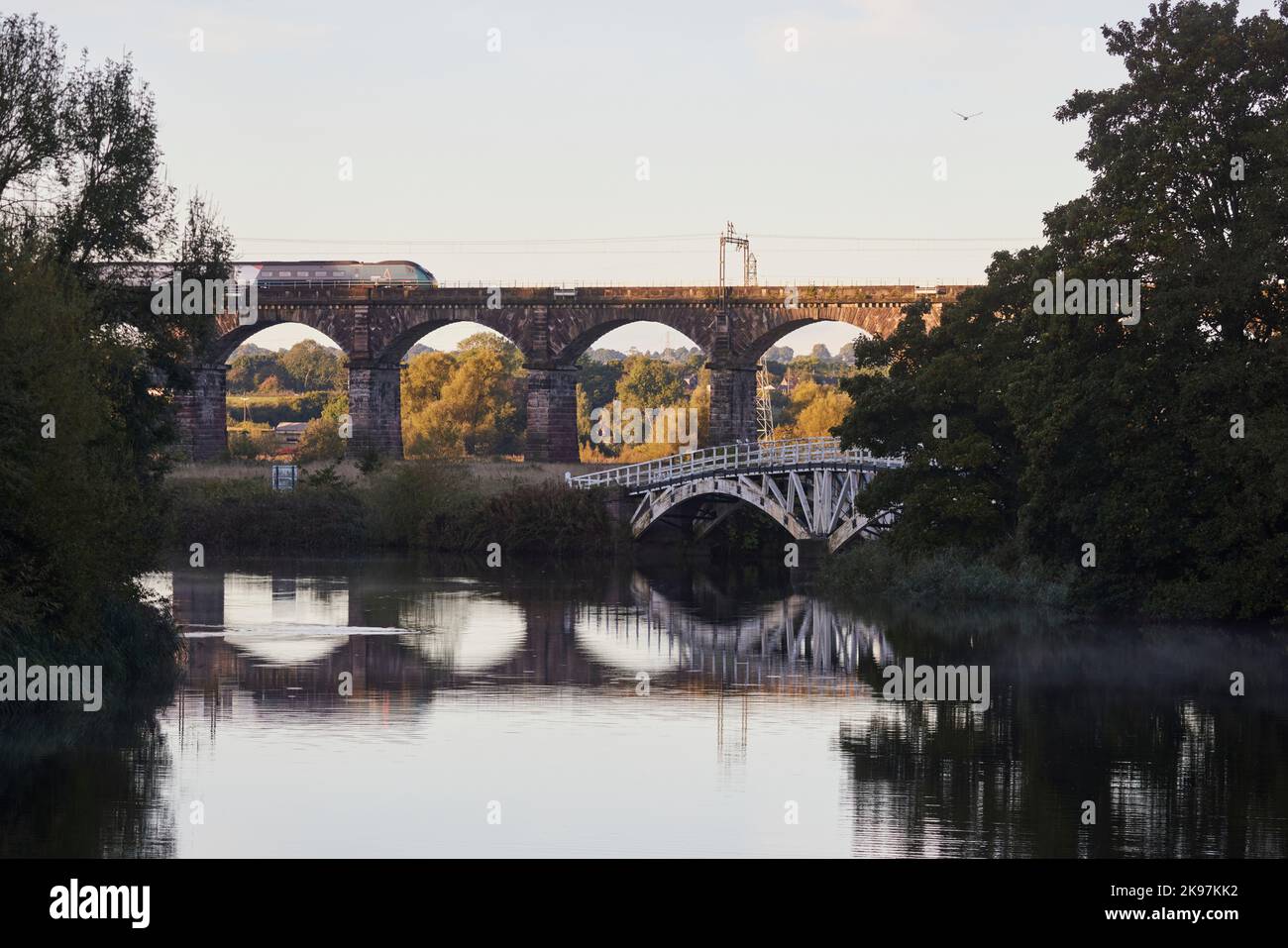 Grade II* listed Dutton Viaduct West Coast Main Line River Weaver and