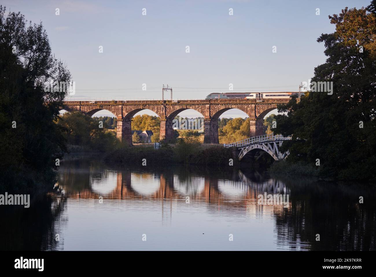 Grade II* listed Dutton Viaduct West Coast Main Line River Weaver and