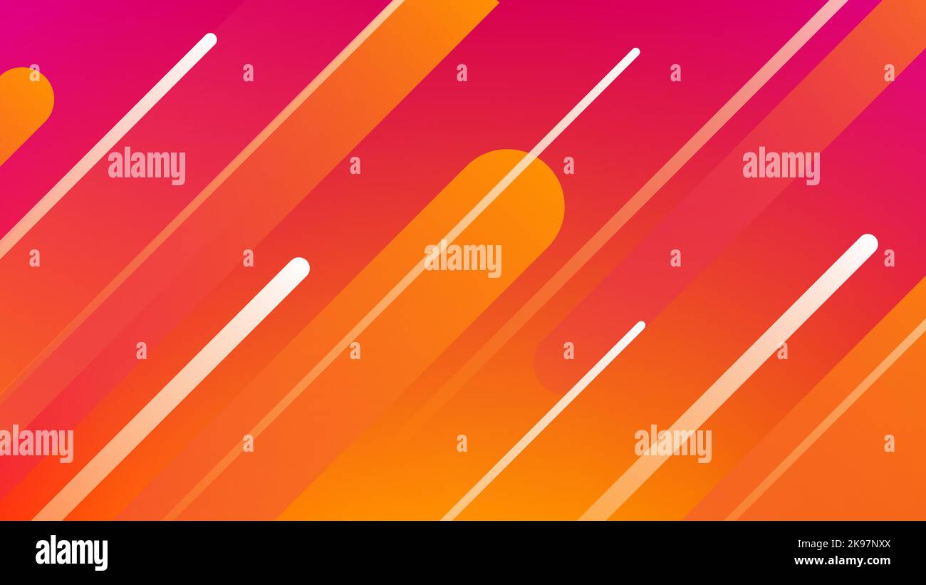 Abstract Geometrical Background Illustration with Gradient Dymanic Shapes and Lines Pattern. Pink, Orange, Yellow and White and Color Spectrum. Backdrop for your Social Media, Graphic Design, Banner, Poster. Vector illustration Stock Vector