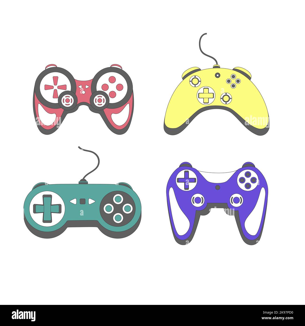 Gamepad in retro style. Game controller vector illustration isolated on ...
