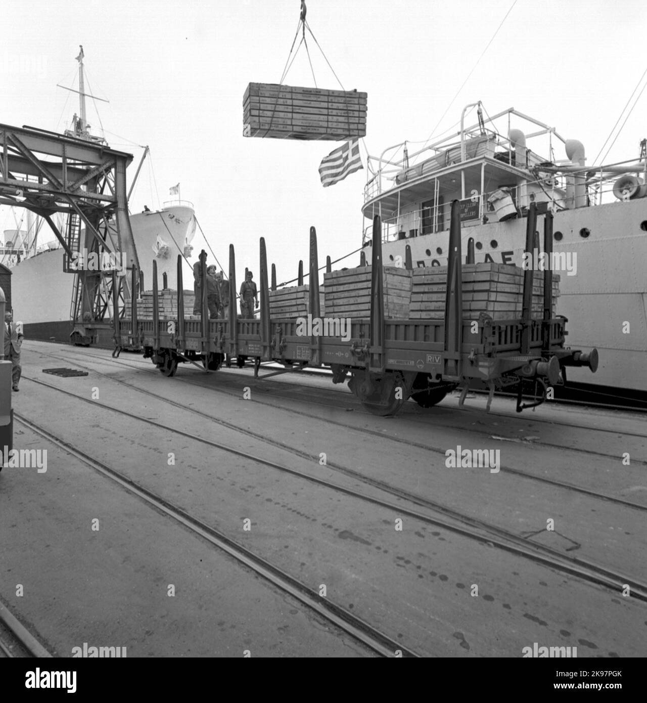 Värtahamnen. Ms was spored from Piraeus in Greece. Sj ore Stock Photo