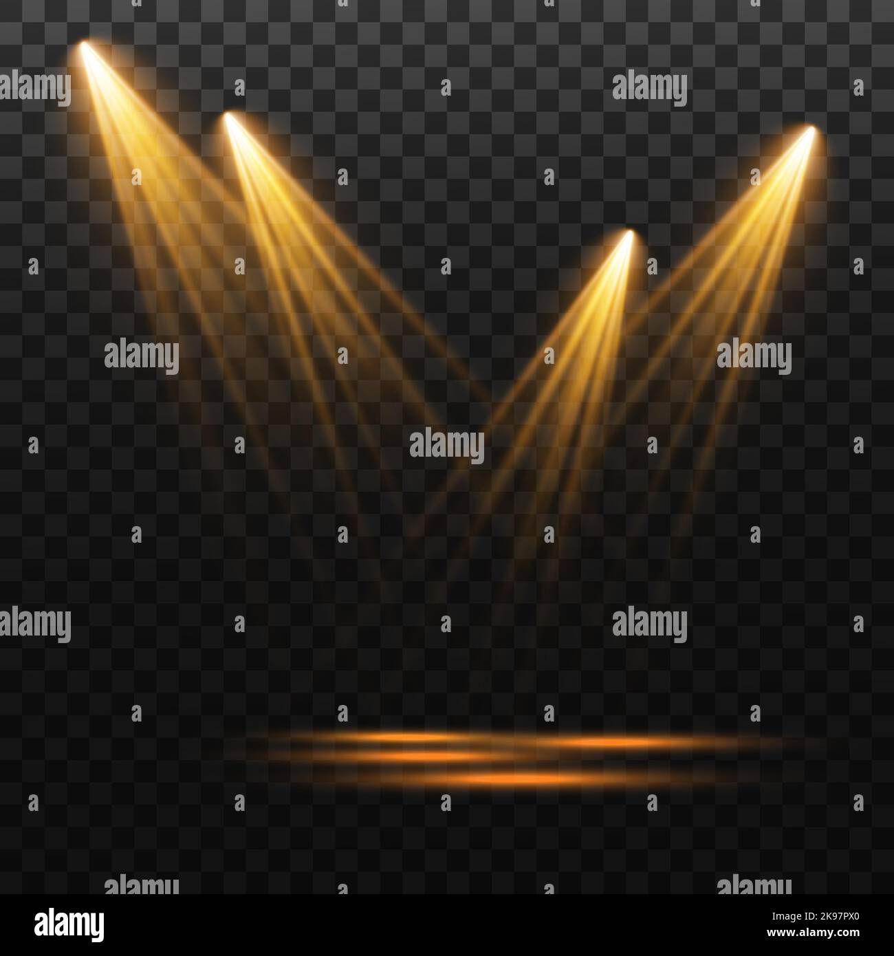 Set of vector spotlights. various forms of light. Stage spotlights