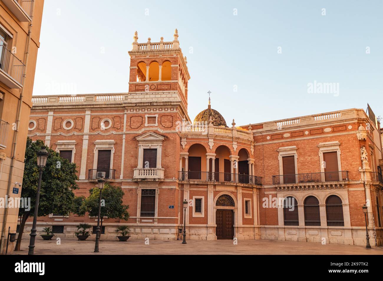 Historical architectural buildings in the old town of Valencia, Spain