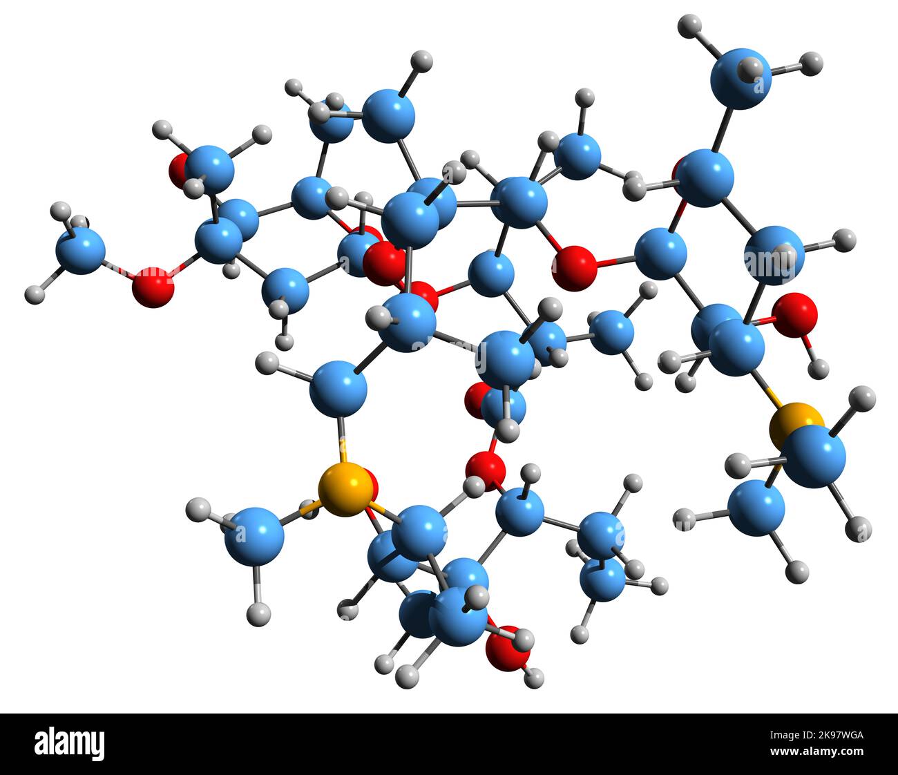 3D image of Azithromycin skeletal formula molecular chemical
