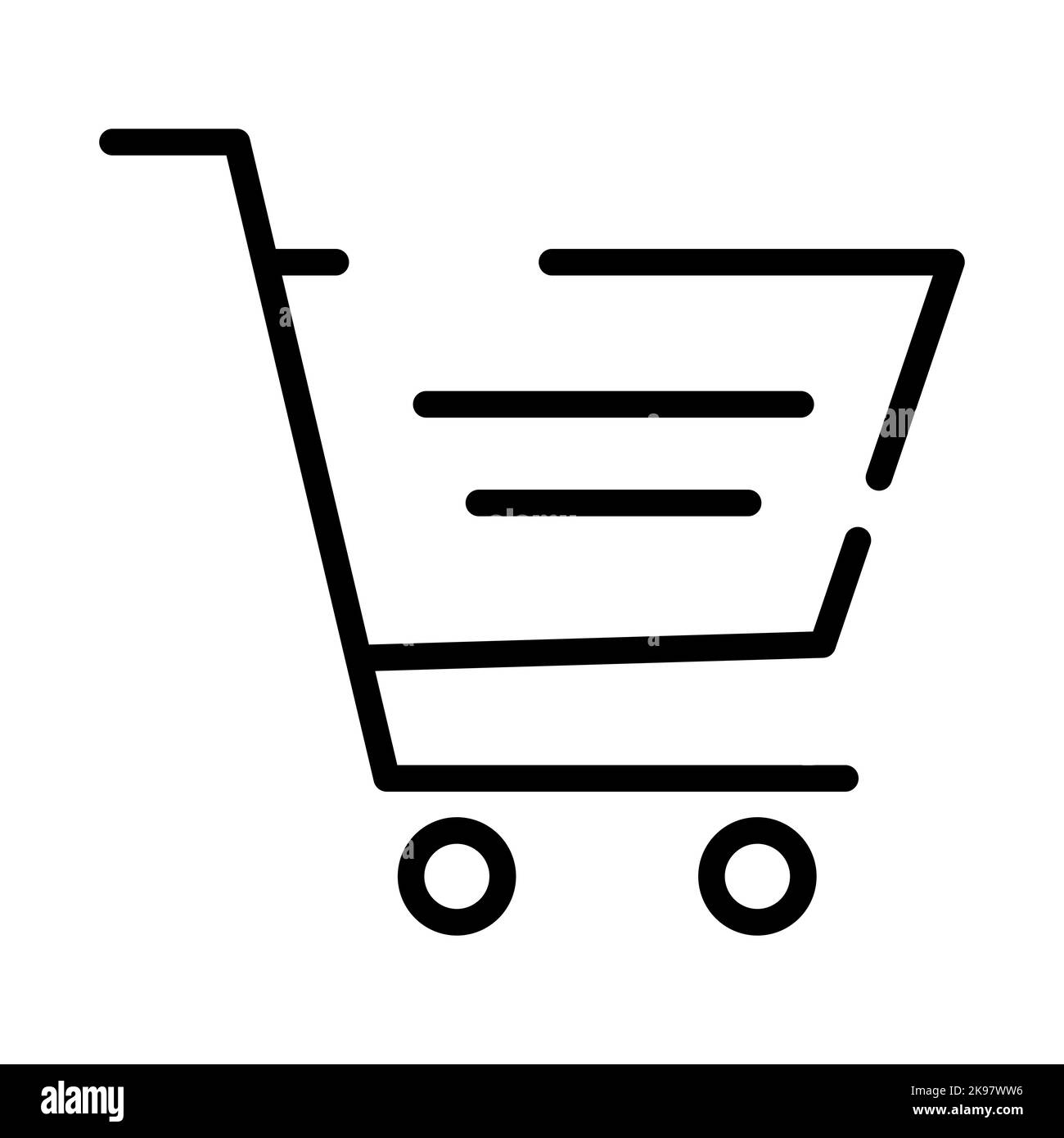 Shopping line cart icon. Vector illustration isolated on white ...