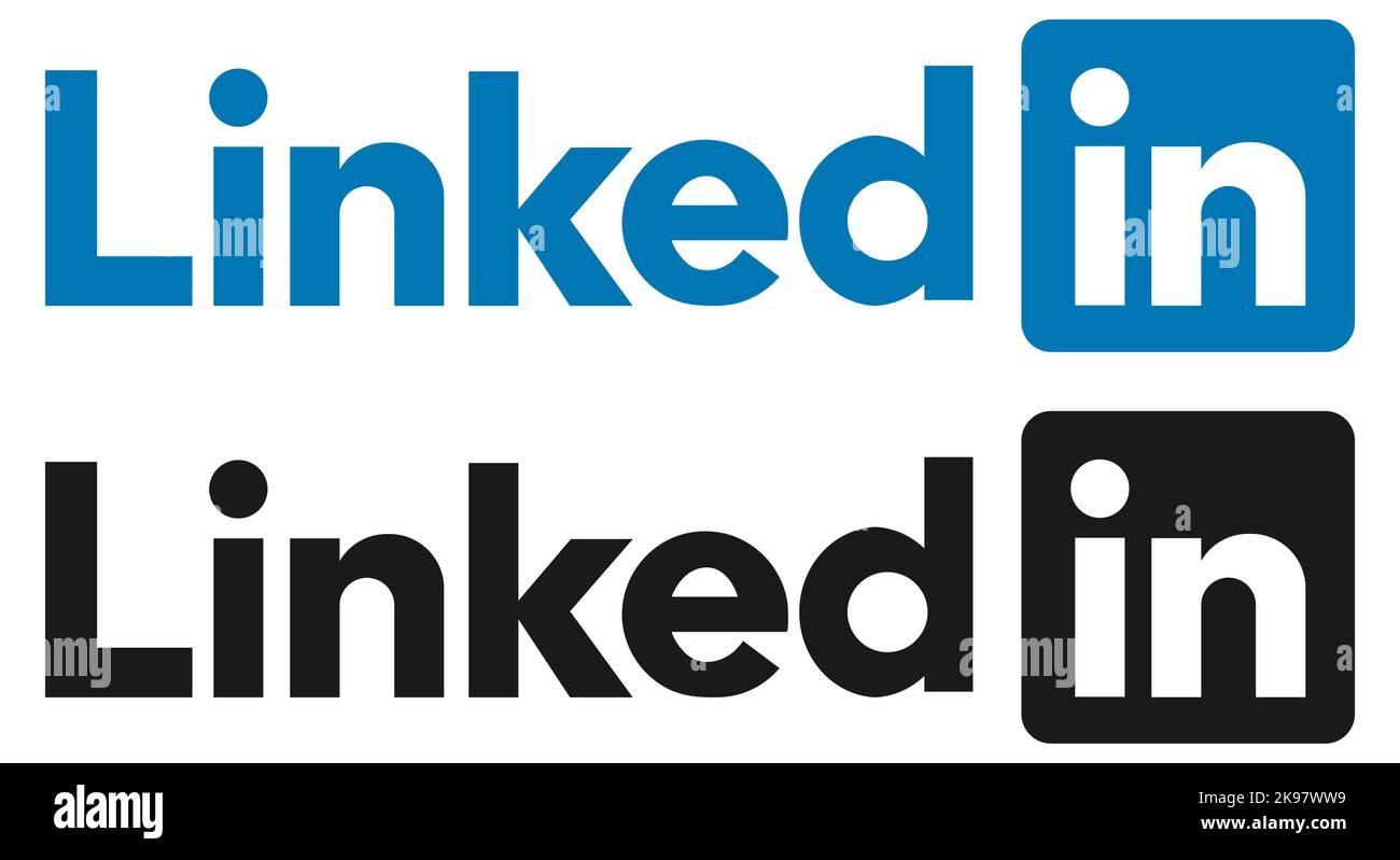 Linkedin logo in black and blue colors. Linkedin vector icon Stock ...