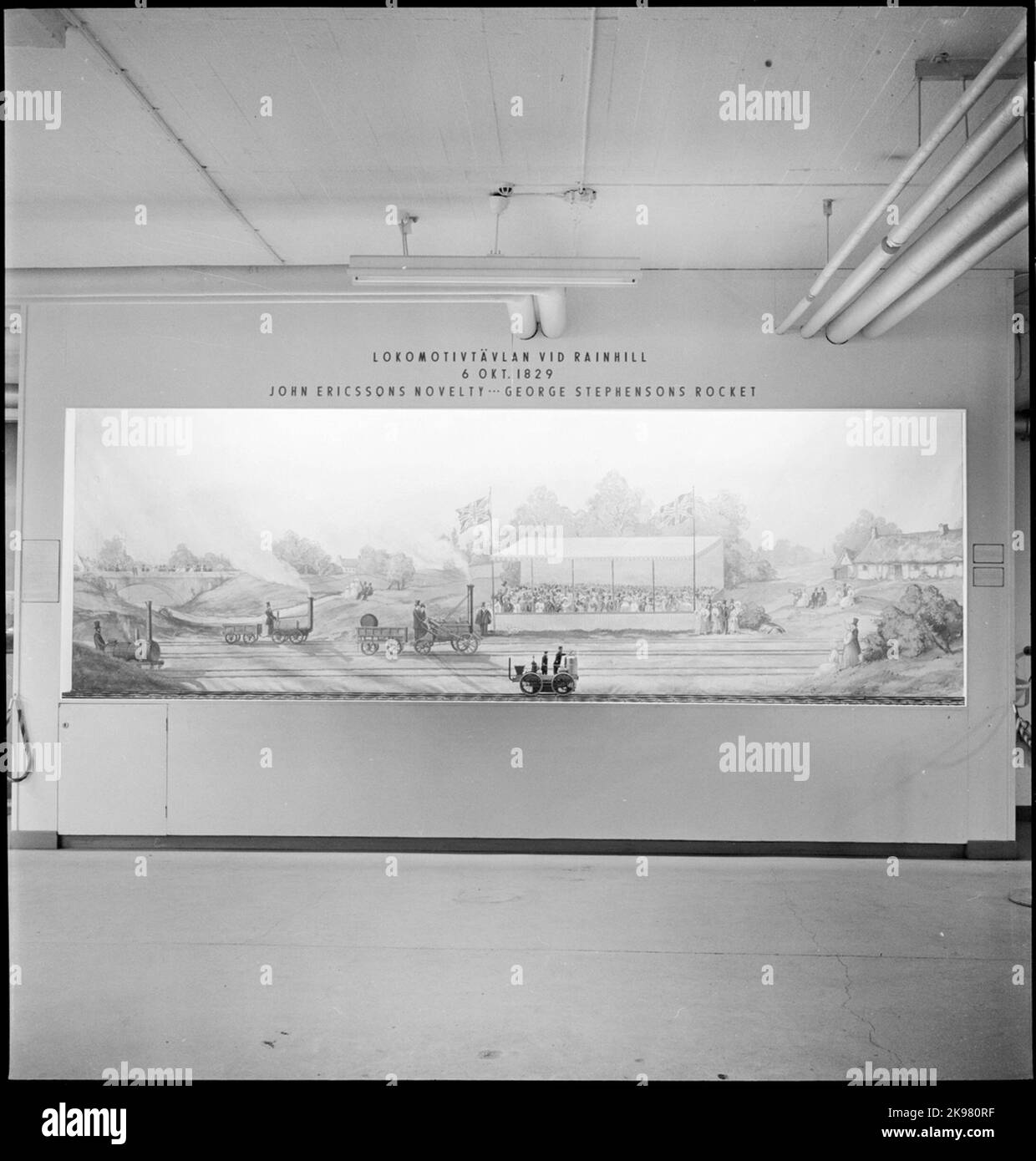 Model and painting depicting novelty at Rainhill Stock Photo Alamy