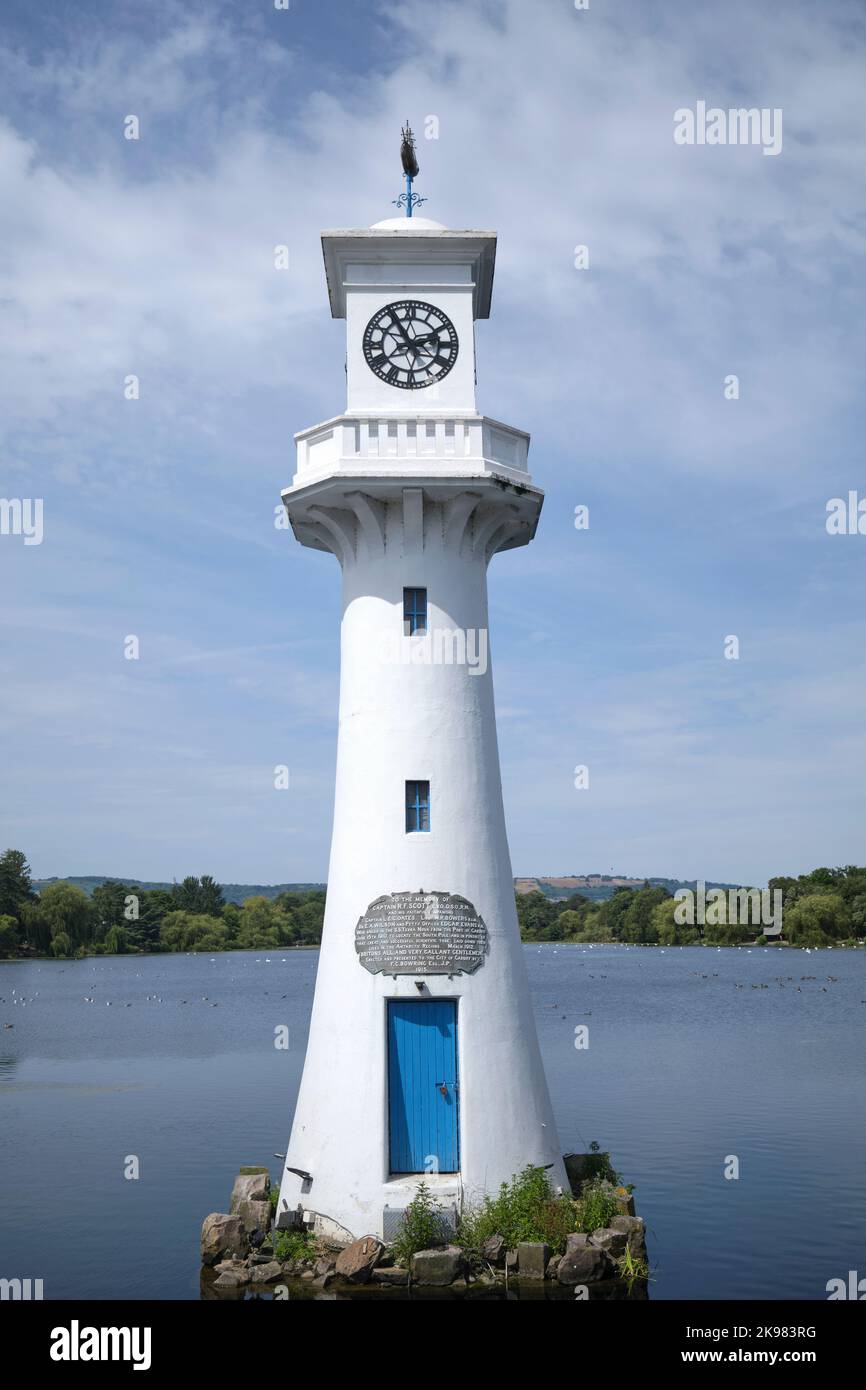 The Scott Memorial Clock Tower Roath Park Lake Cardiff South Wales UK ...