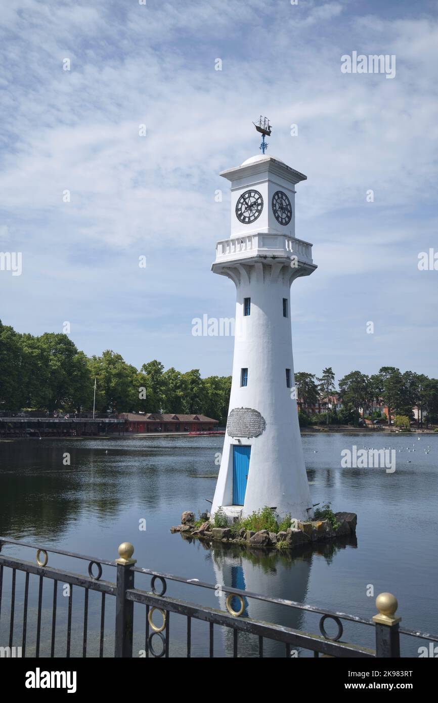 The Scott Memorial Clock Tower Roath Park Lake Cardiff South Wales UK ...