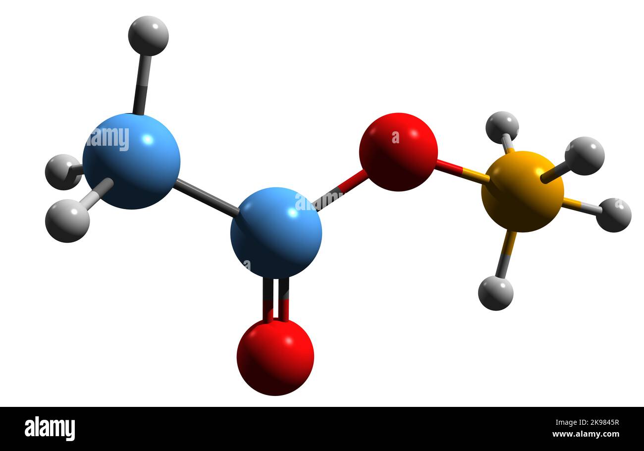 3D image of ammonium acetate skeletal formula - molecular chemical structure of Ammonium ethanoate isolated on white background Stock Photo