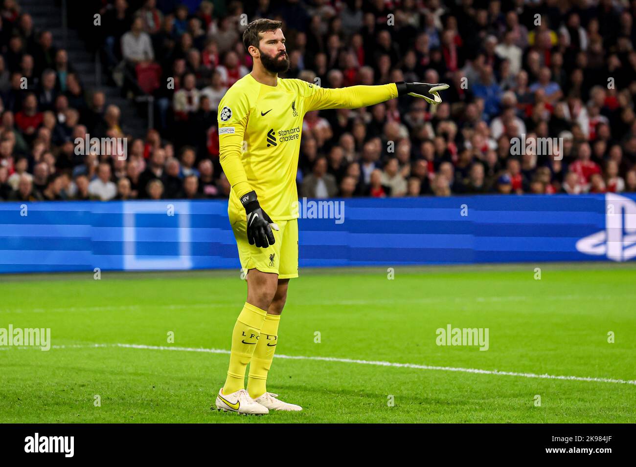 AMSTERDAM, NETHERLANDS - OCTOBER 26: goalkeeper Alisson Becker of ...