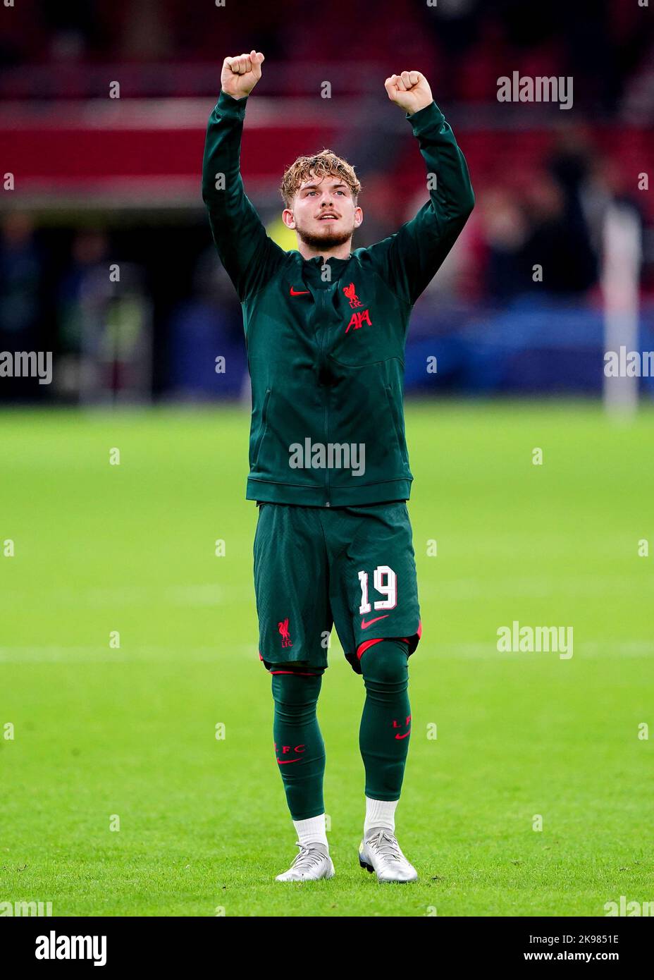 Liverpool's Harvey Elliott celebrates at the end of the UEFA Champions League group A match at the Johan Cruyff Arena in Amsterdam, Netherlands. Picture date: Wednesday October 26, 2022. Stock Photo