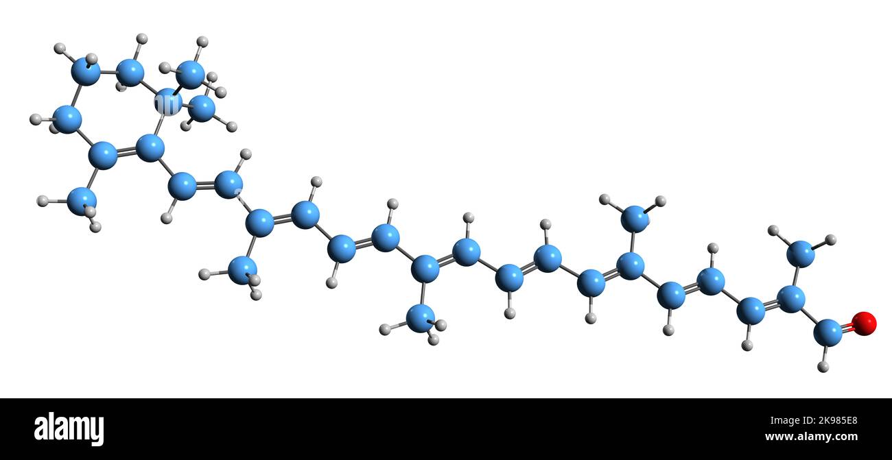 3D image of Apocarotenal skeletal formula molecular chemical