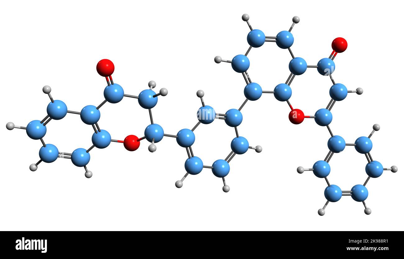 3D image of Biflavone skeletal formula molecular chemical structure