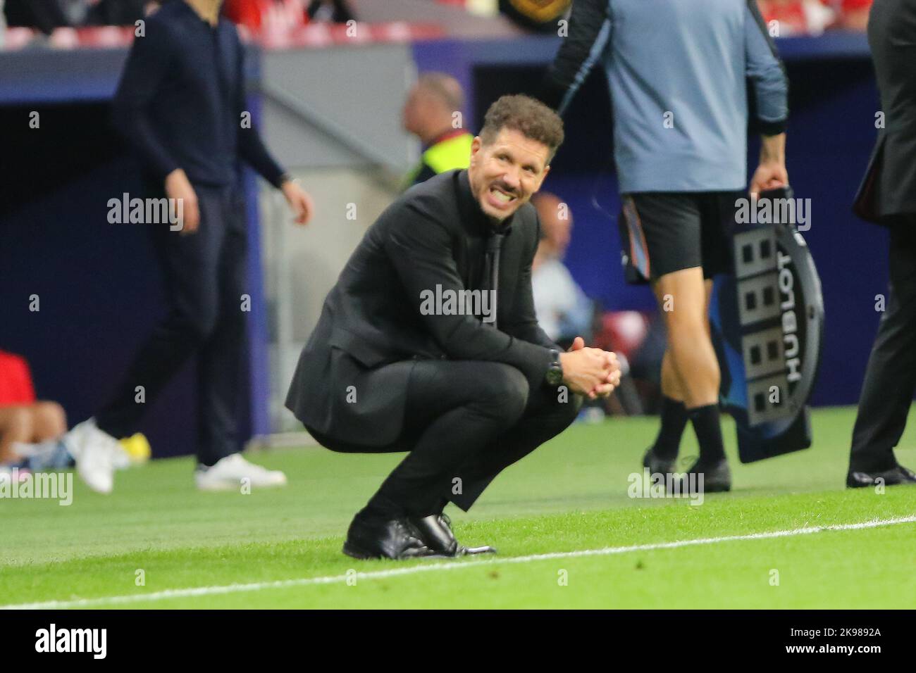 Atletico´s Coach reacts during Champions League Match Day 5 between Atletico de Madrid and Bayern Leverkusen  at Civitas Metropolitano Stadium in Madrid, Spain, on October 26, 2022. Stock Photo