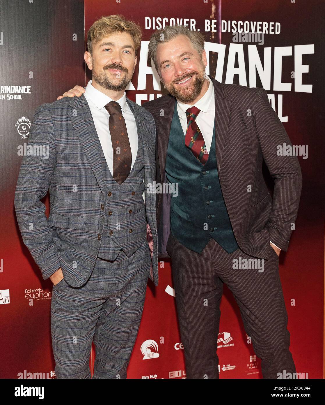 Emrhys Cooper and Donal Brophy attending the opening gala of the Raindance Film Festival, with the international premiere of Corner Office at Curzon Mayfair, London. Picture date: Wednesday October 26, 2022. Stock Photo