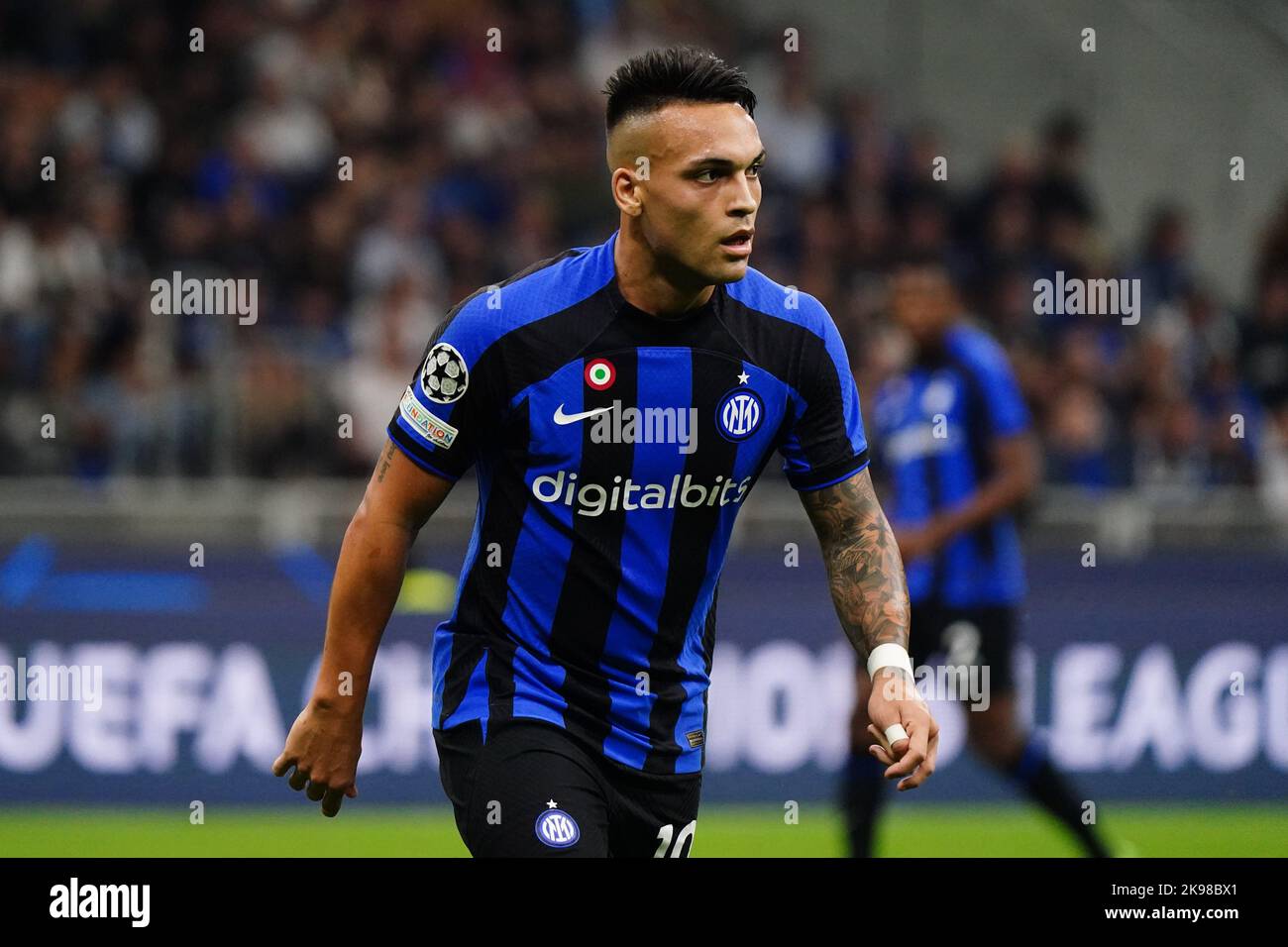 San Siro, Milan, Italy, October 26, 2022, Lautaro Martinez (FC Inter) during Inter FC