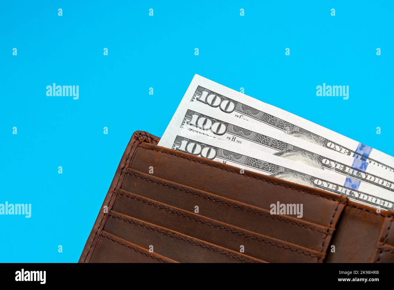 Cash money in wallet. Personal savings, income and consumer spending concept Stock Photo