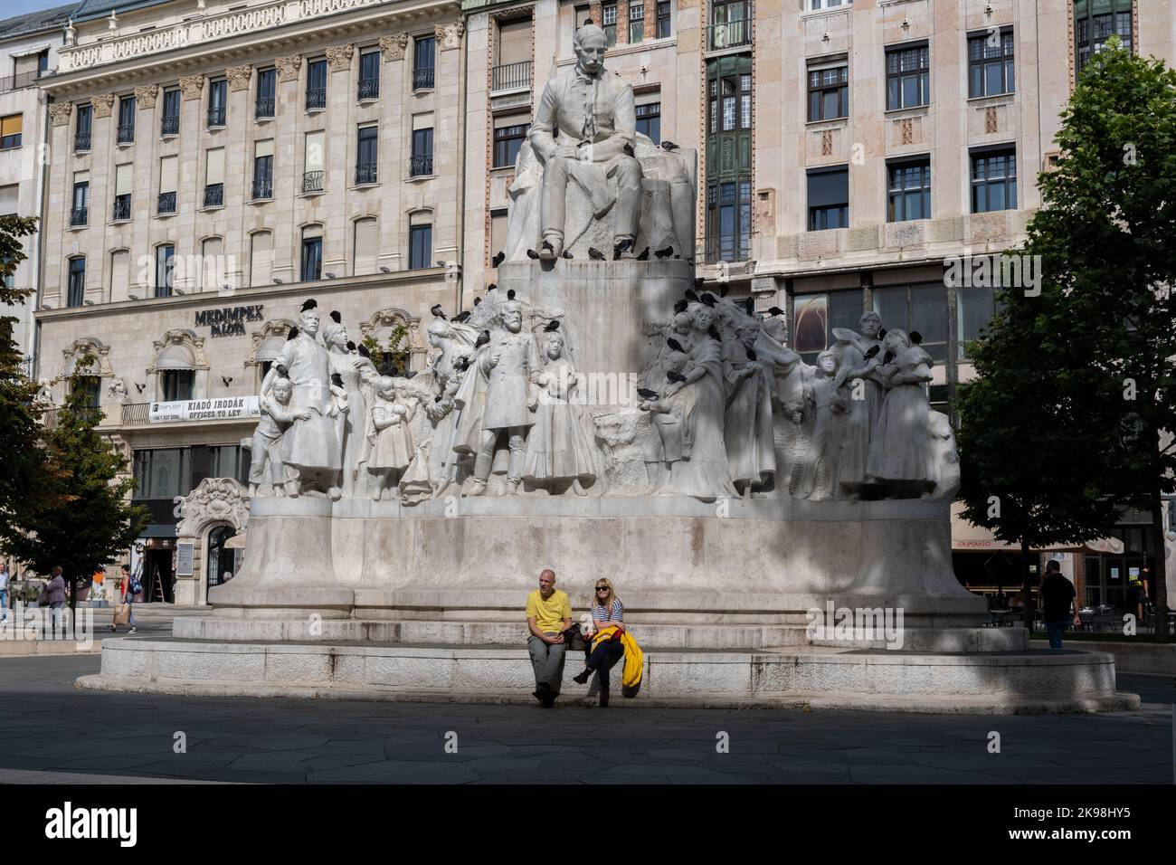 Budapest, Hungary - 1st September 2022: Mihaly Vorosmarty Monument at ...