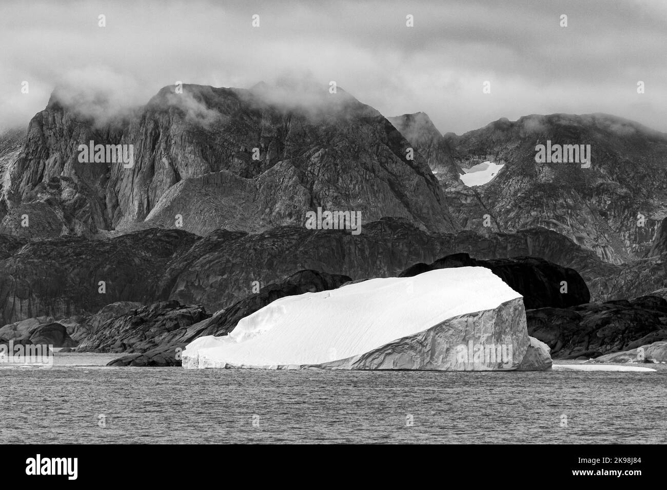 Iceberg, Irminger Sea entrance to Prince Christian Sound, Greenland, Kingdom of Denmark Stock Photo