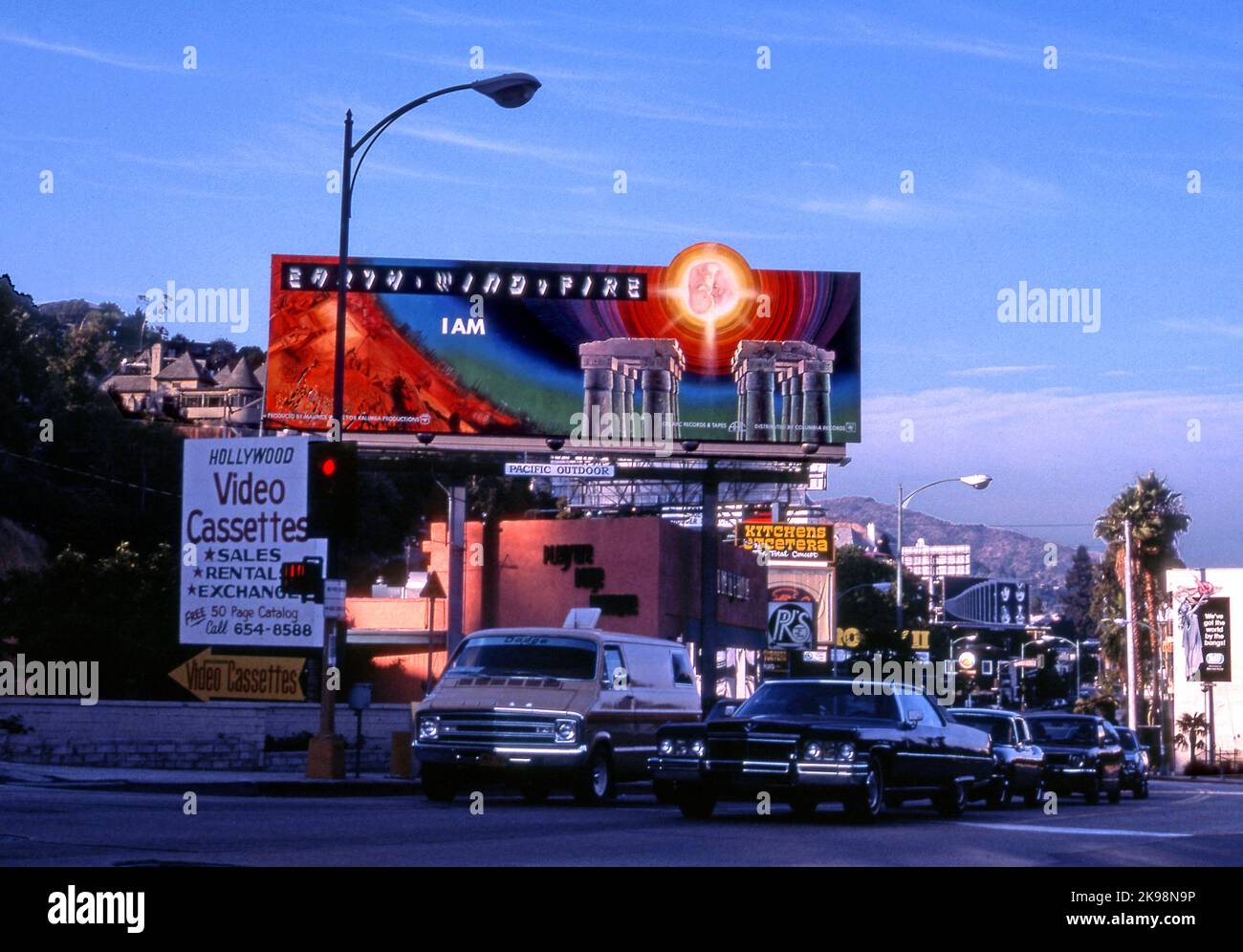 Earth Wind and Fire, I Am, billboard on the Sunset Strip, Los Angeles, CA., USA, 1979 Stock Photo