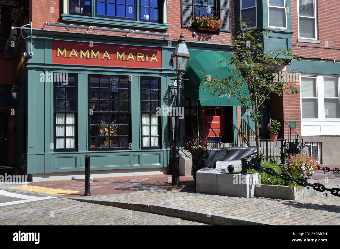 Boston, Massachusetts, USA. North Square in Boston's North End neighborhood. The predominantly Italian-American neighborhood is the oldest in the city. Stock Photo