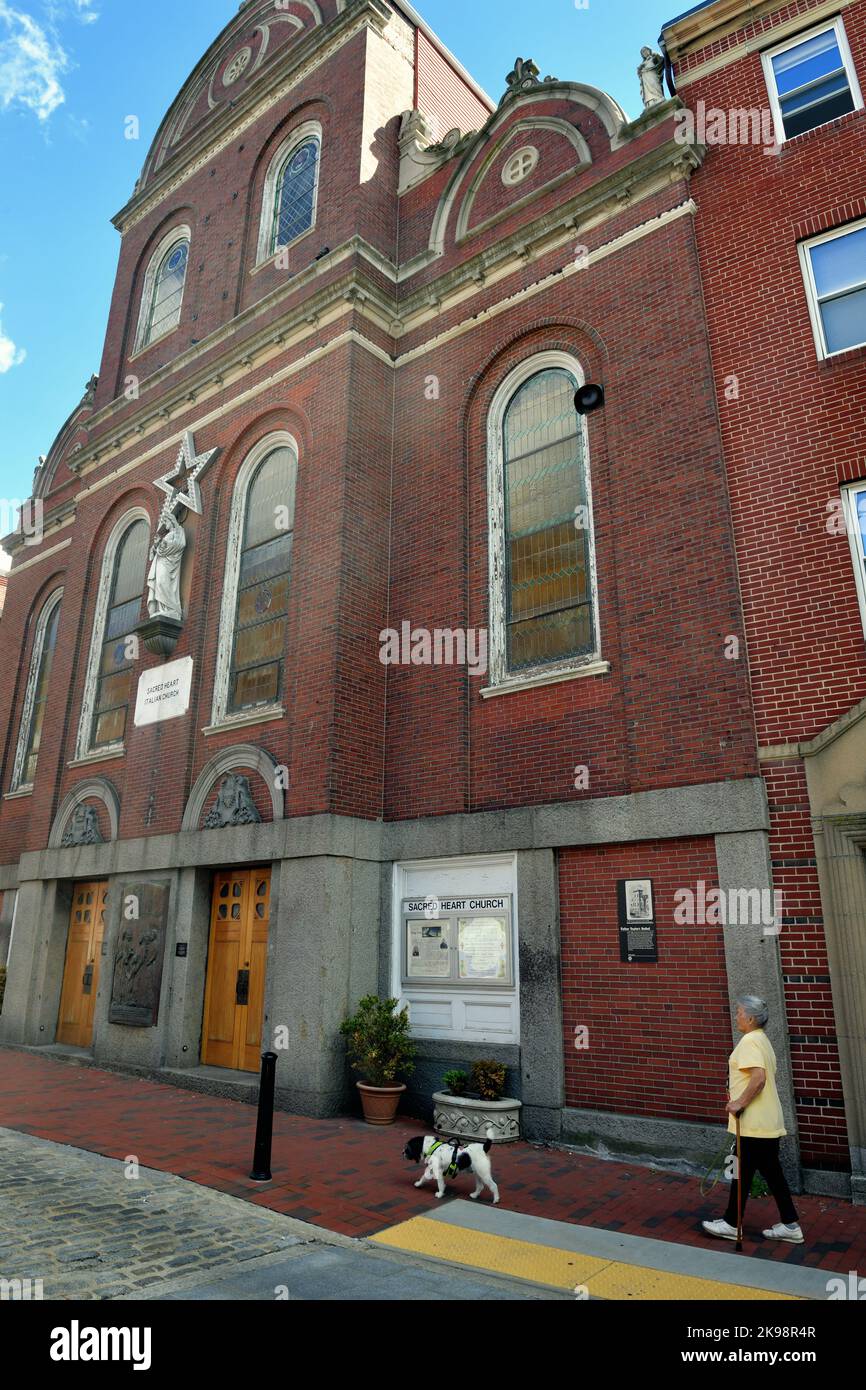 Boston, Massachusetts, USA. Sacred Heart Church was constructed in 1833 as the Seamen’s Bethel where sailors attended and worshipped. Stock Photo
