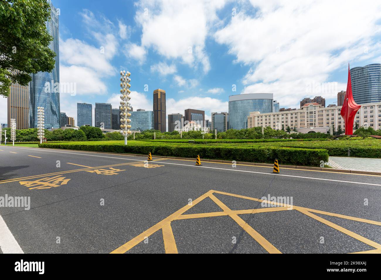 Scenery and urban architecture skyline of Qiushui Square, Nanchang City, Jiangxi Province, China Stock Photo