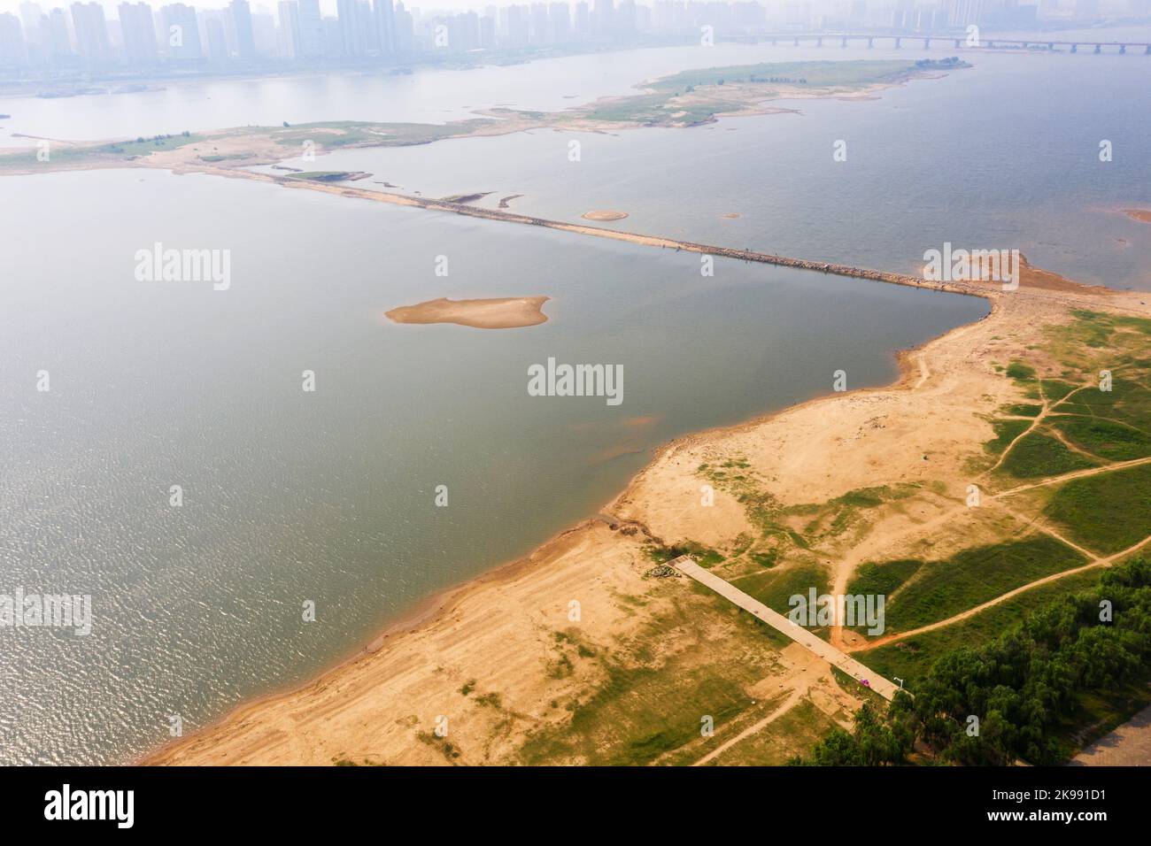 Aerial view of riverbank,the dry river Stock Photo Alamy
