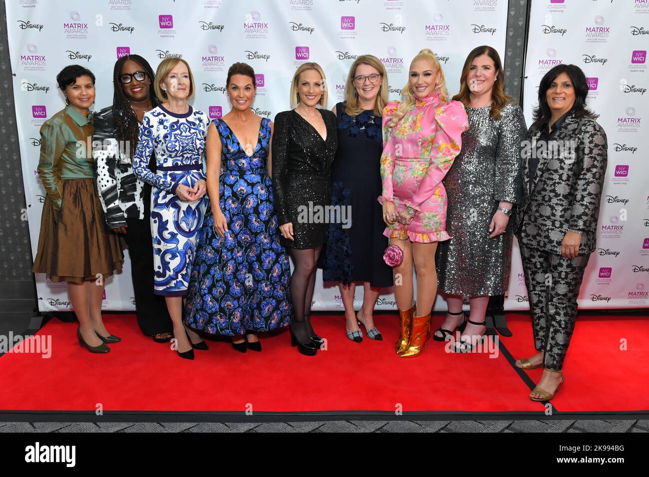 Stephanie Mehta, Tiffany Warren, Judy Woodruff, Dustee Jenkins, Marlee Matlin, Elizabeth Rutledge, Gwen Stefani, Rita Ferro and Devika Bulchandani Stock Photo