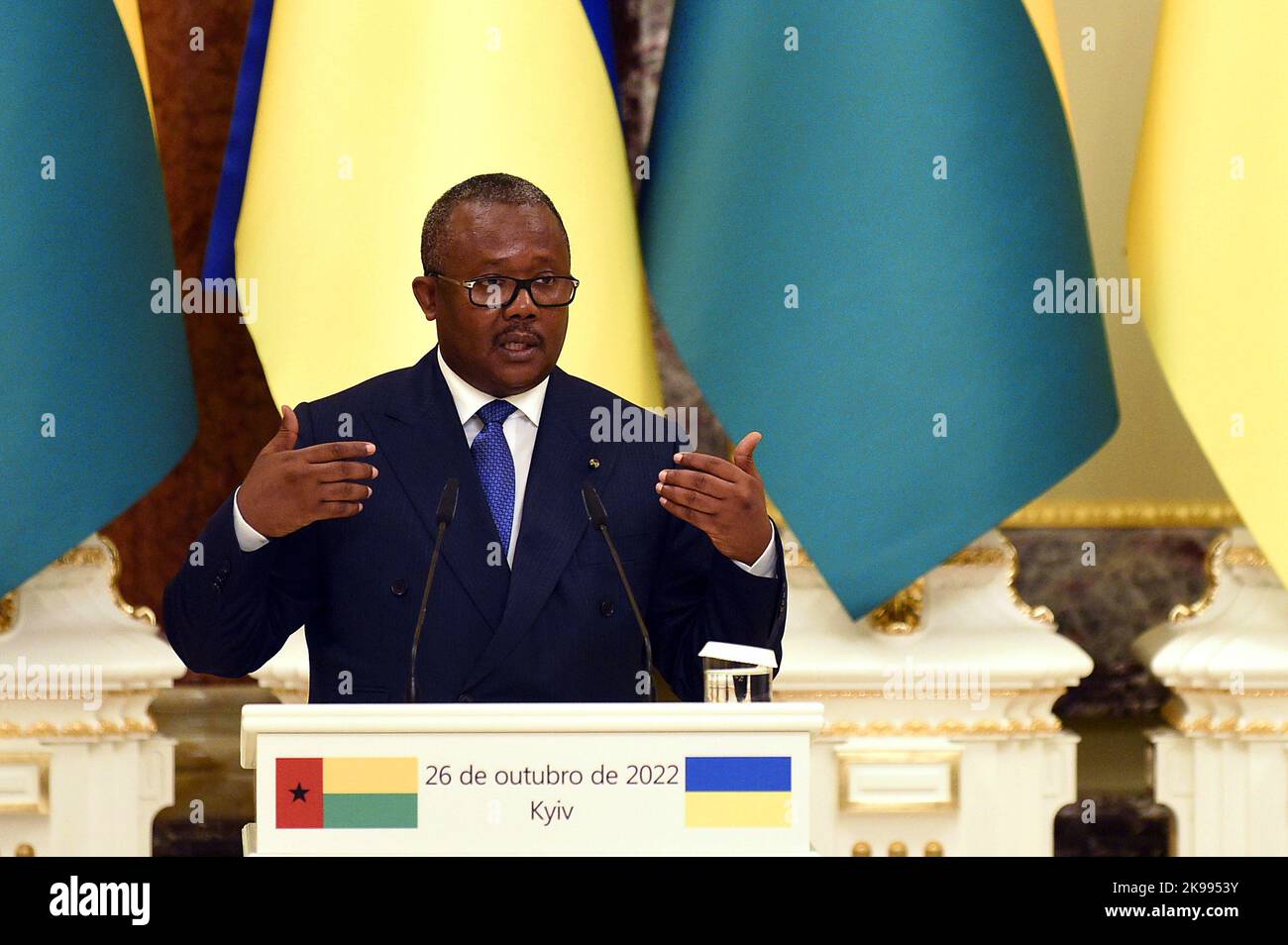 KYIV, UKRAINE - OCTOBER 26, 2022 - President of Guinea-Bissau Umaru