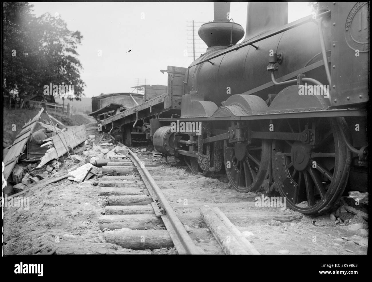 Train tracking at Almekärr 2/9 1913. The State Railways, SJ in 114 ...