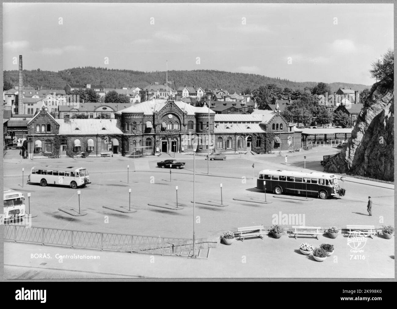 Borås Station around the year 1950. Stock Photo