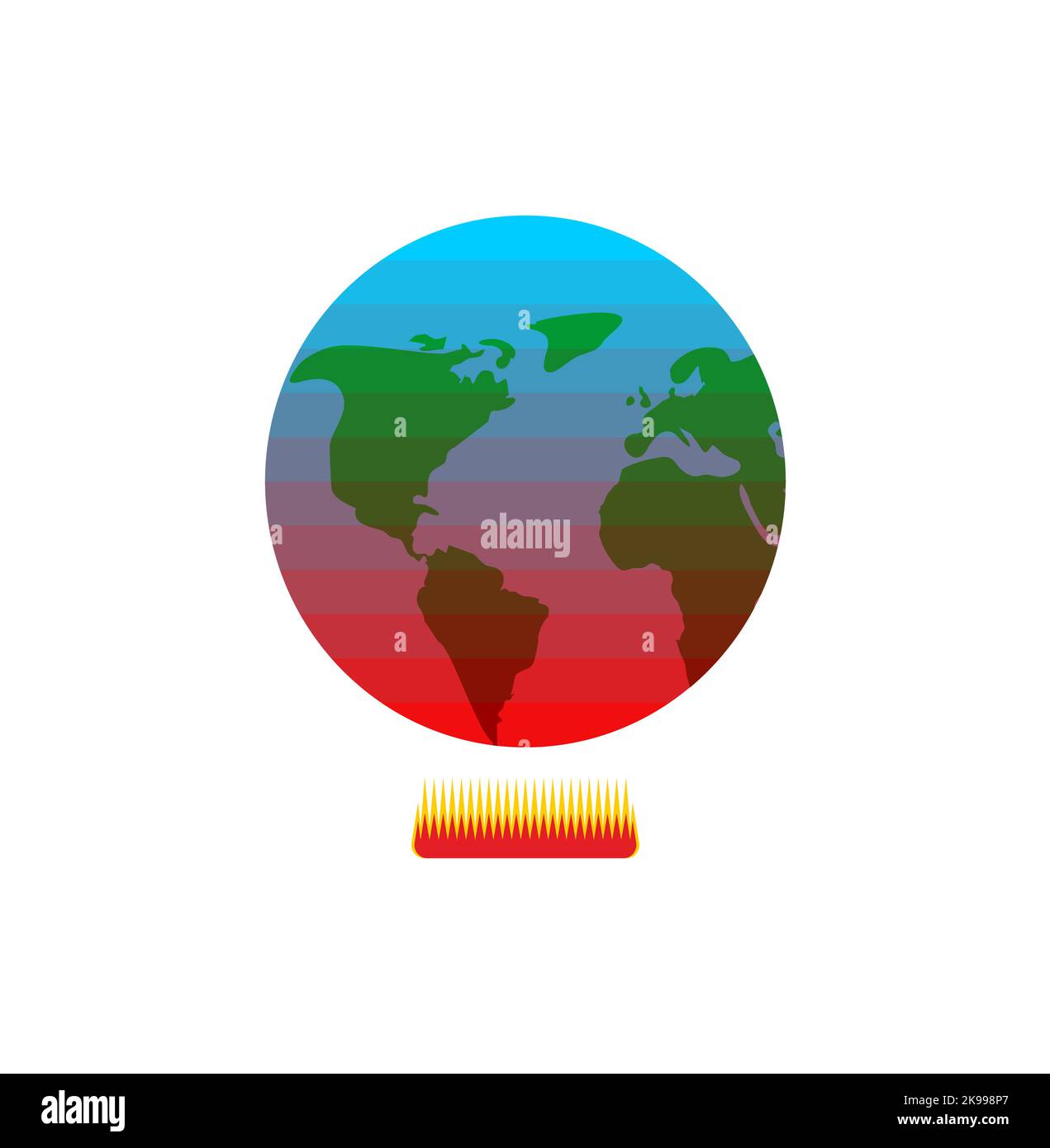Earth is on fire. Planet Earth is on fire. Vector illustration Stock Vector