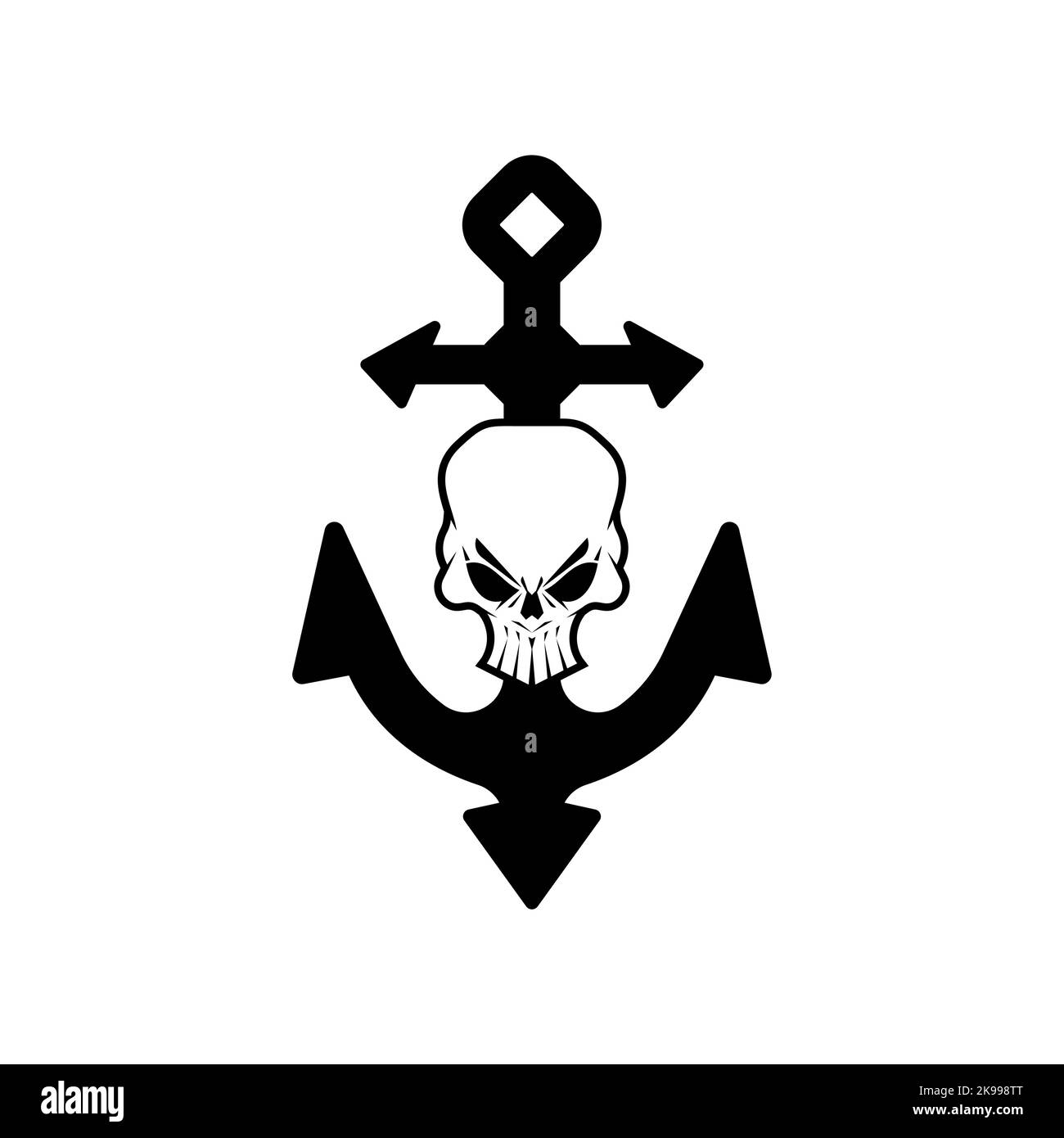 Anchor with skull. Illustration on pirate theme Stock Vector Image ...