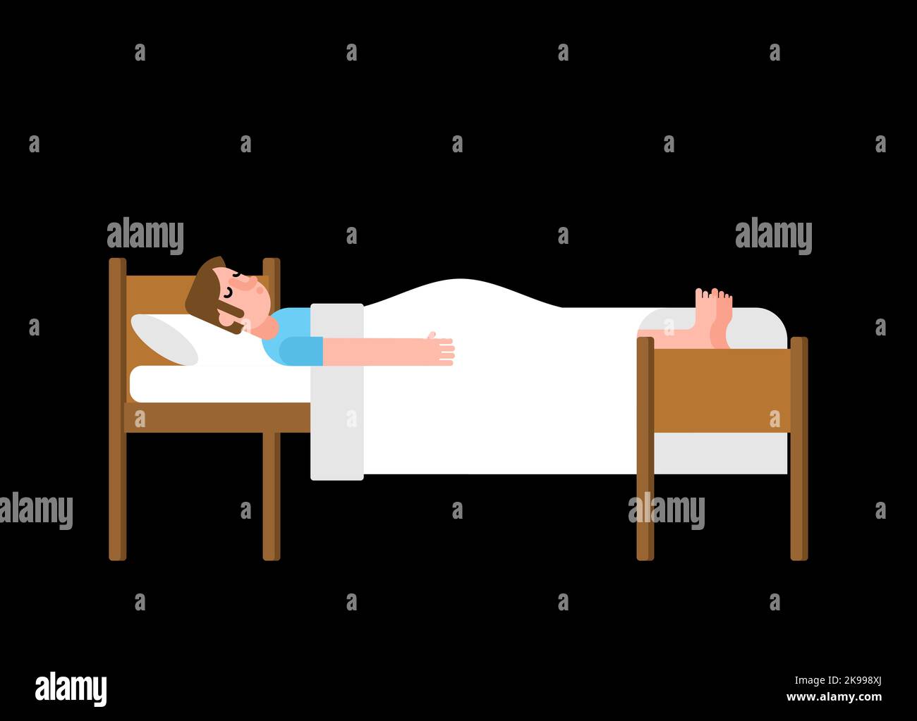 Guy sleeping in bed. Vector illustration Stock Vector Image & Art Alamy
