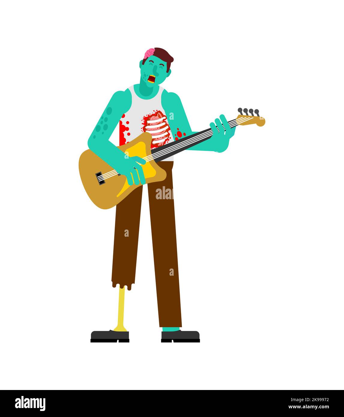 Zombie with guitar. zombi musician. Electric guitar and walking dead ...