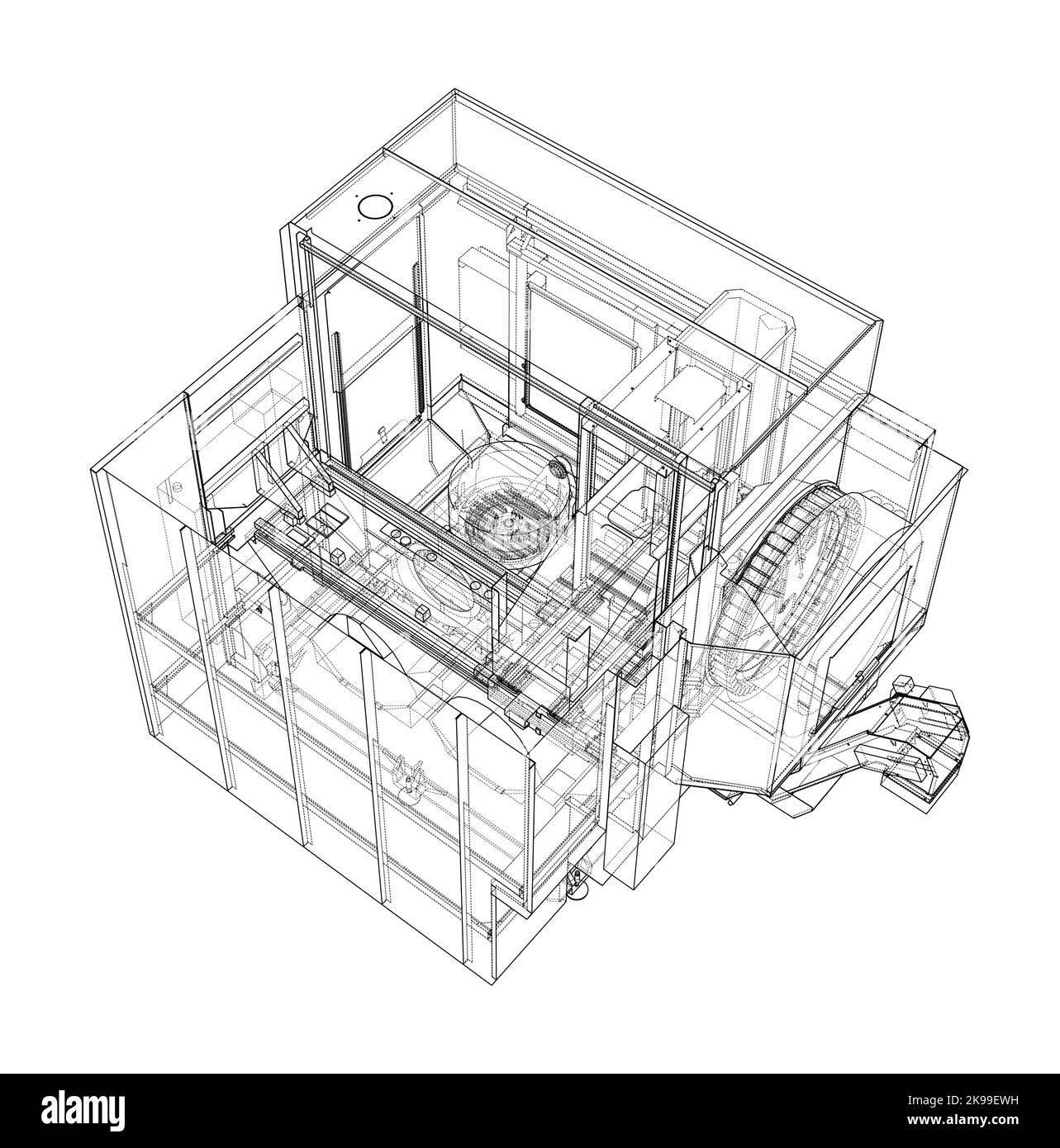 Metalworking CNC milling machine. Vector Stock Vector Image & Art - Alamy