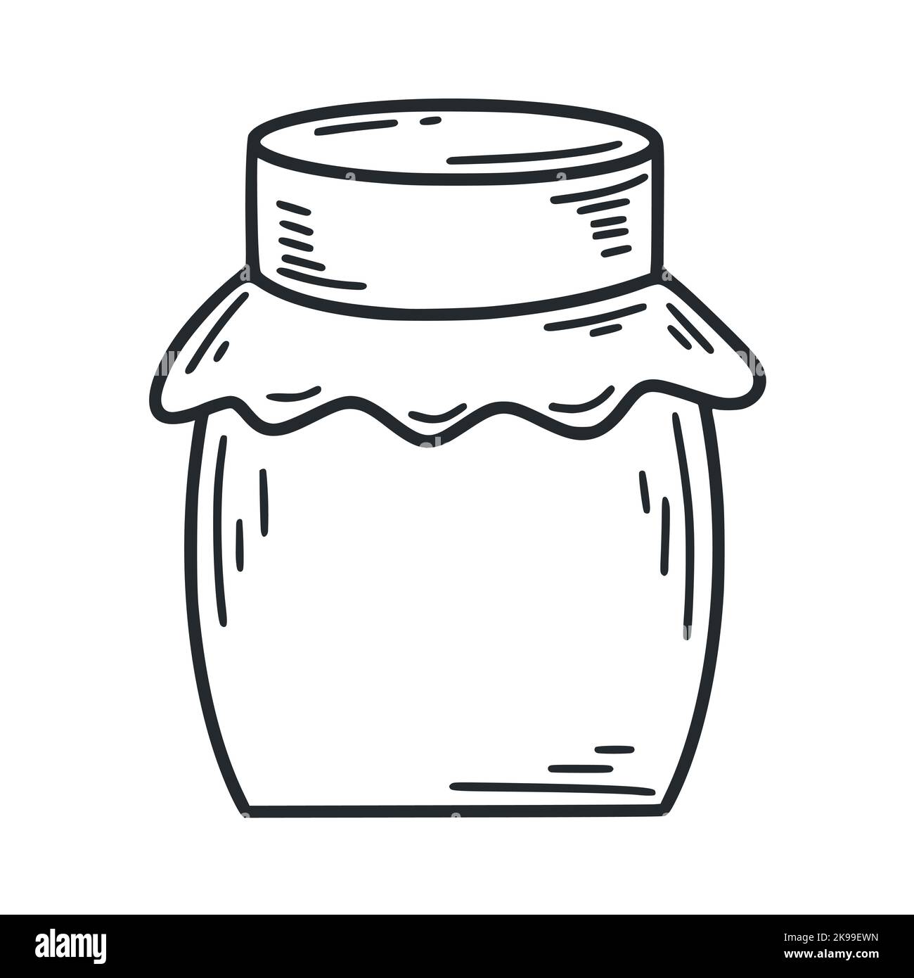 Cute jar of jam or honey doodle illustration Stock Vector