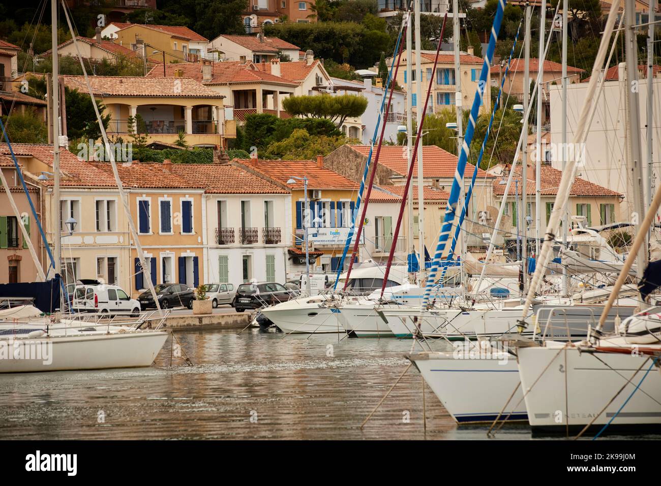 Toulon port city on southern France Mediterranean coast,  Saint-Mandrier marina Stock Photo