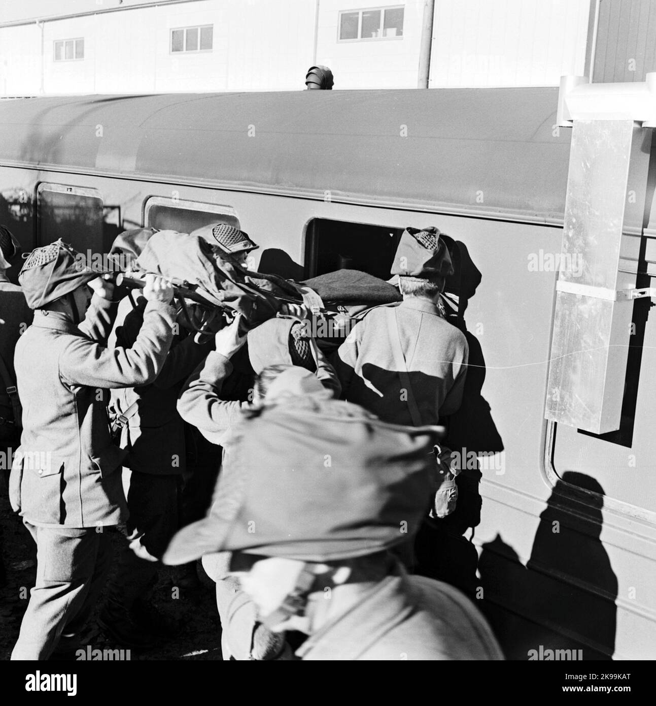 Military exercise, sick transport train Stock Photo - Alamy