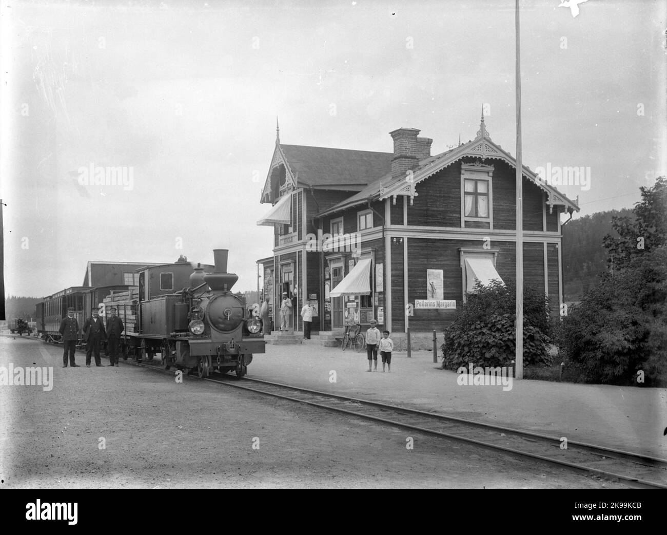 NHJ Lok 2 by train, (Norra Hälsingsland Railway) station built in 1896