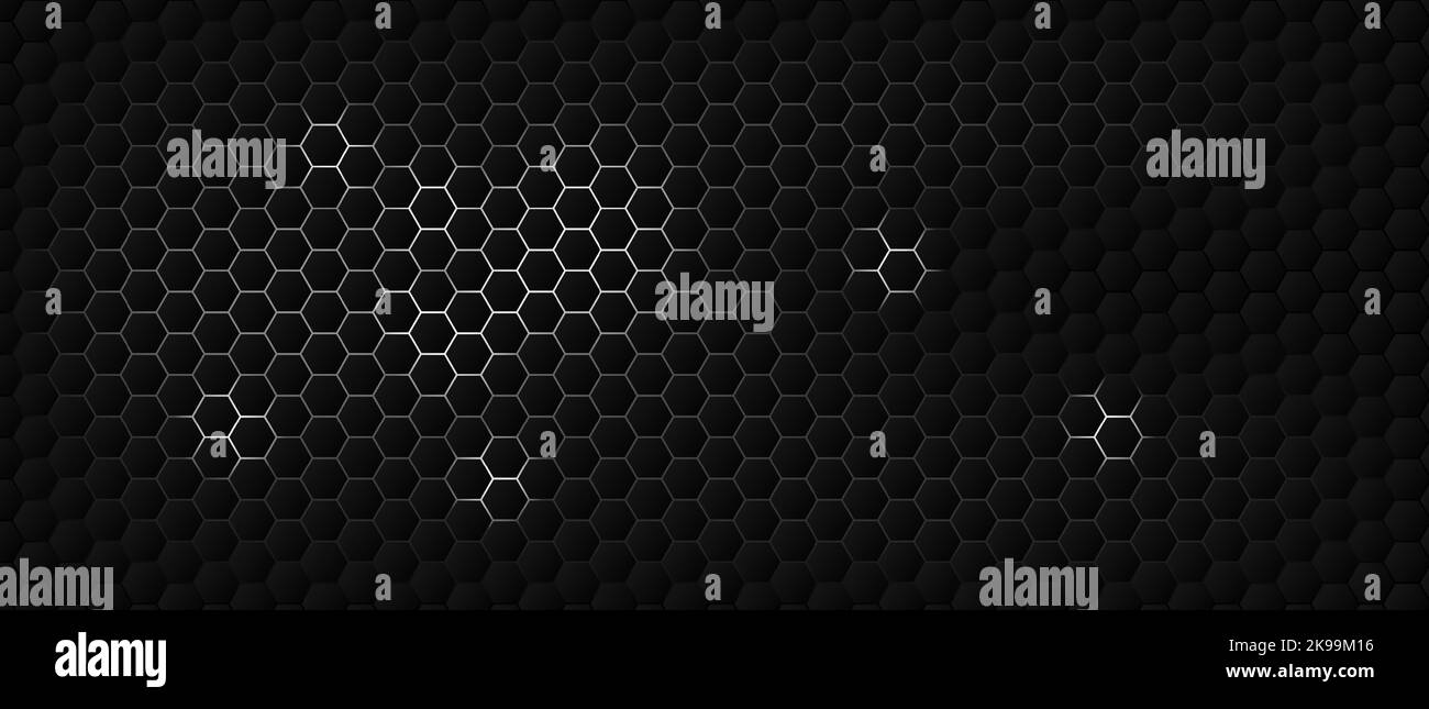 Bee hive pattern on black background. Vector illustration. Stock Vector