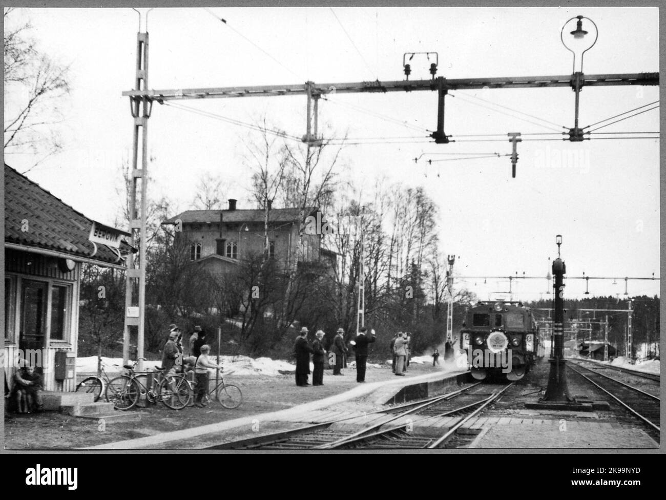 New station house, onestorey wood, was built in 194647 about 100 m