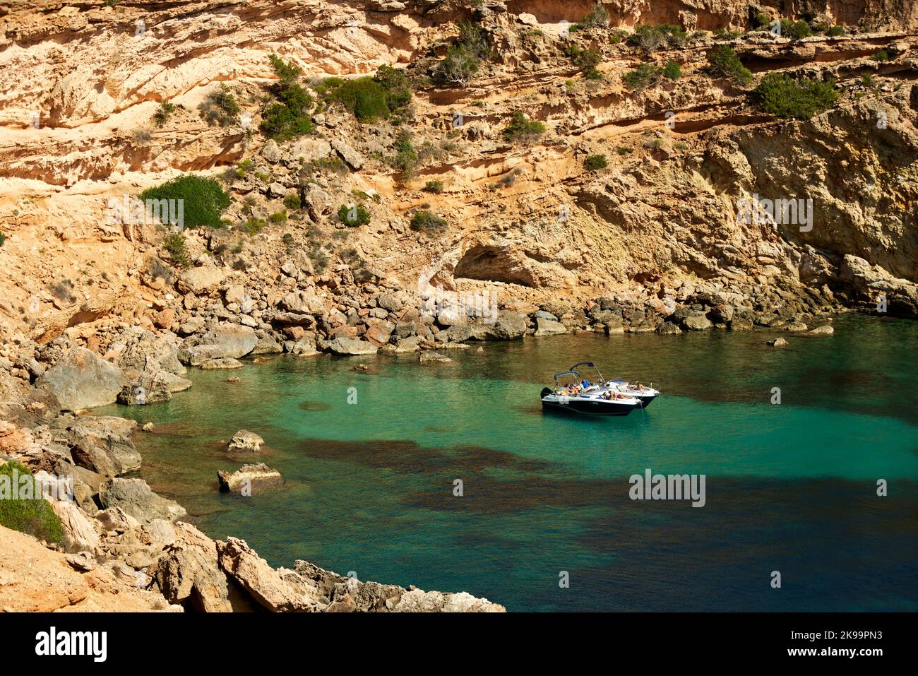 Ibiza  Balearic islands, Spain Mediterranean Sea, Sa Figuera Borda cove Stock Photo