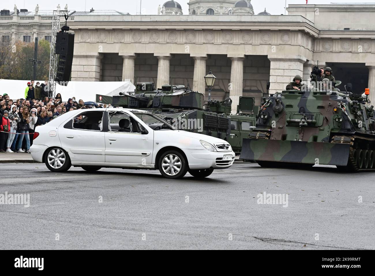 Vienna, Austria. 26th Oct 2022. Austrian national day 2022 in Vienna at Heroes Square.  Tanks of the Austrian Armed Force Stock Photo