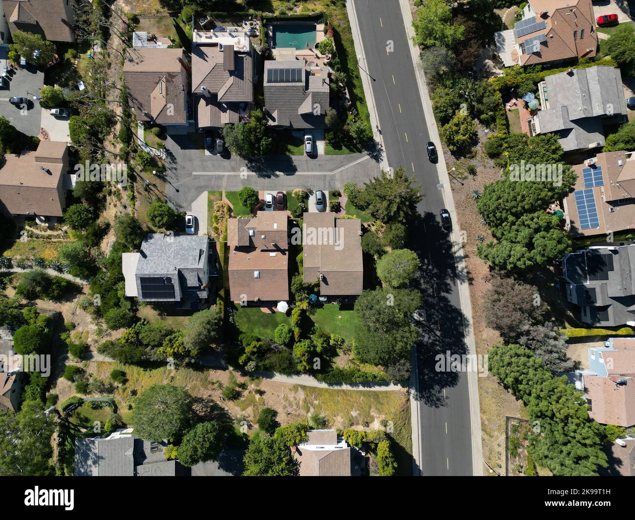 An aerial view of the Pacific Palisades California housing development Stock Photo Alamy