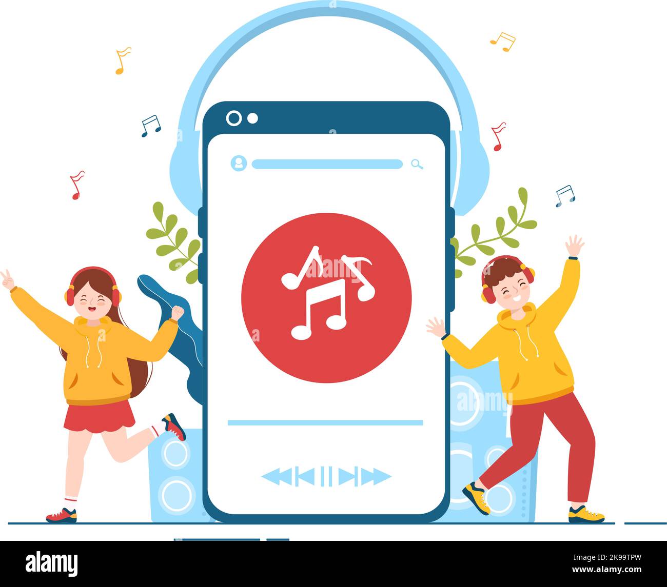 MP3 Player with Headphones, Headset and Phone of Music Listening