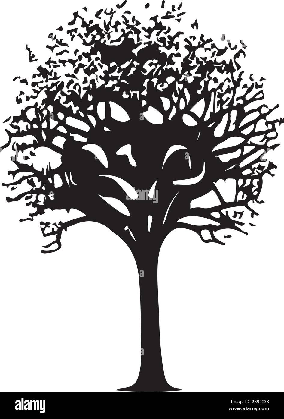 tree silhouette isolated on white background. Vector illustration Stock ...